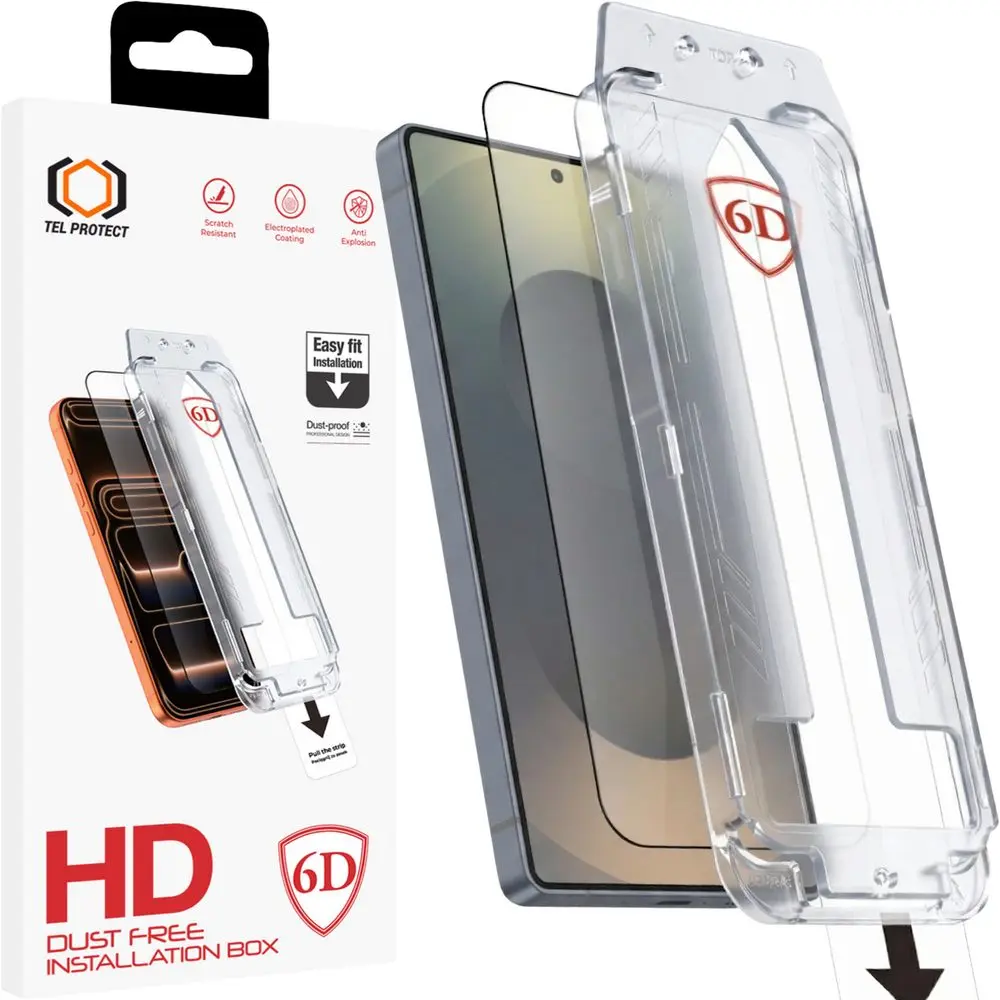 Tvrzené sklo Tel Protect Dust-Free Easy Fit Full Glue 6D pro Samsung Galaxy S25 černé