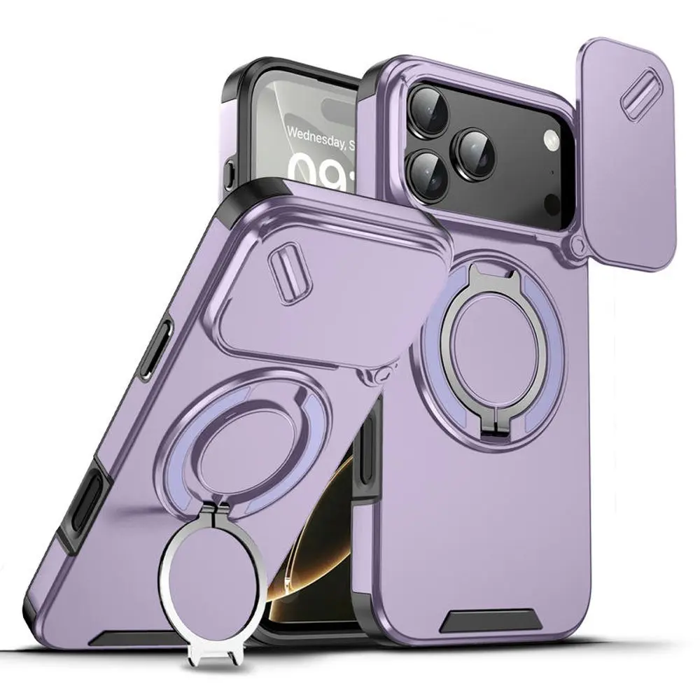 Camslide Stand obal, iPhone 17 Pro Max, fialový