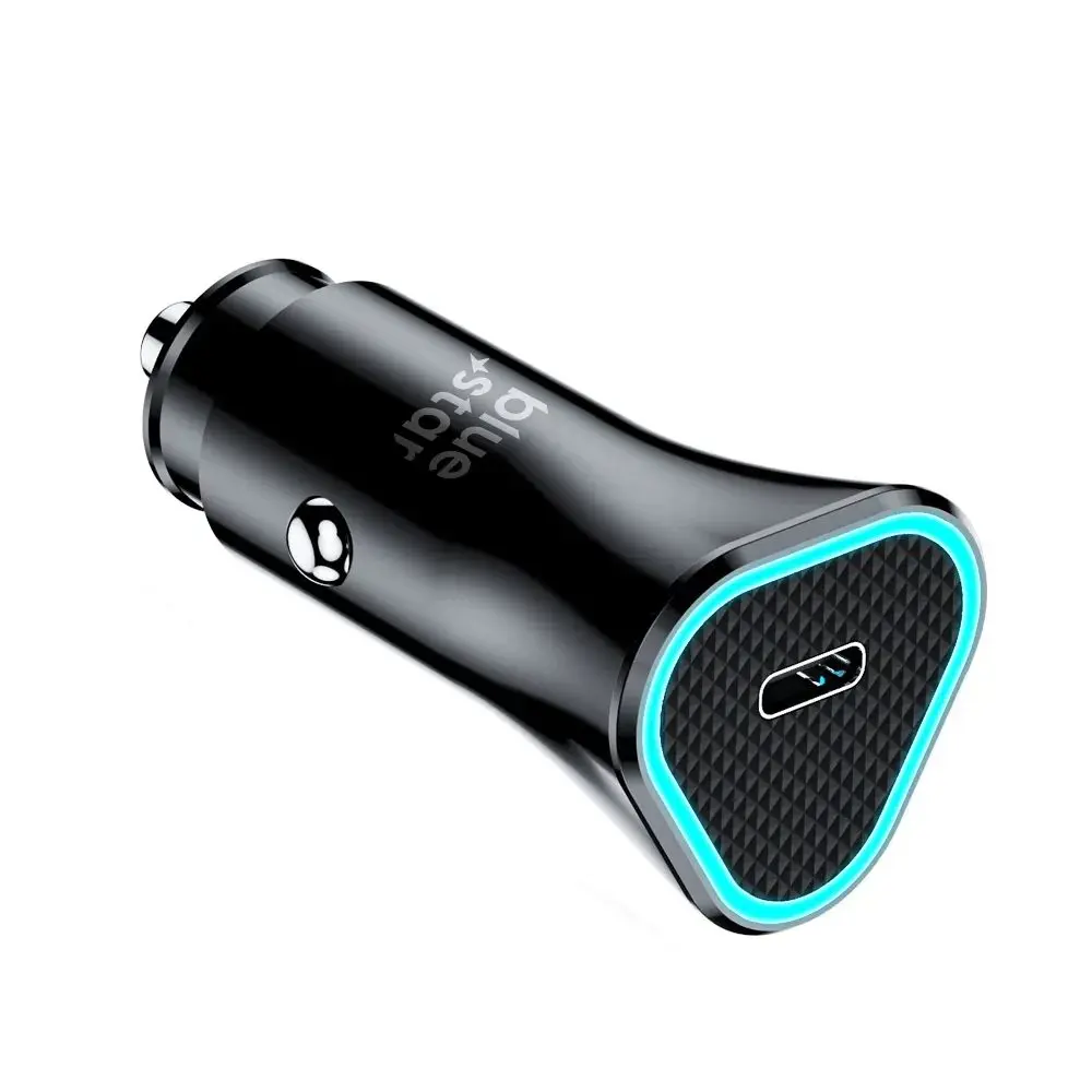 BlueStar nabíječka do auta USB-C 3A 20W, PD, QC 3.0, AFC černá