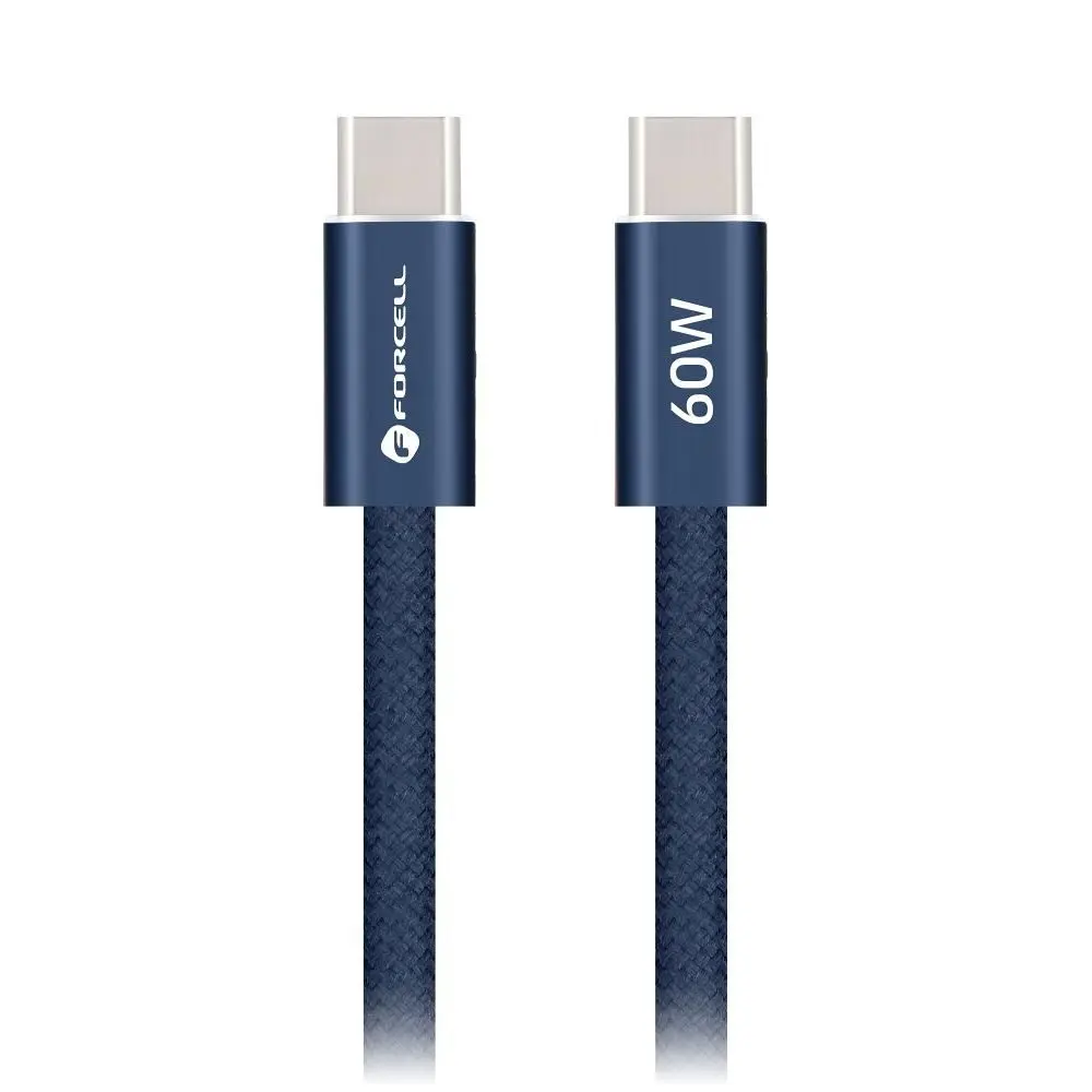 Forcell F-Energy kabel USB-C - USB-C, QC4.0, PD, 3A, 60W, 1,2 m, modrý