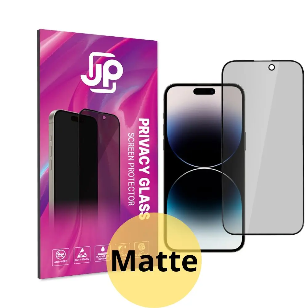 JP Matte Privacy Tvrzené sklo, iPhone 14 Pro, černé