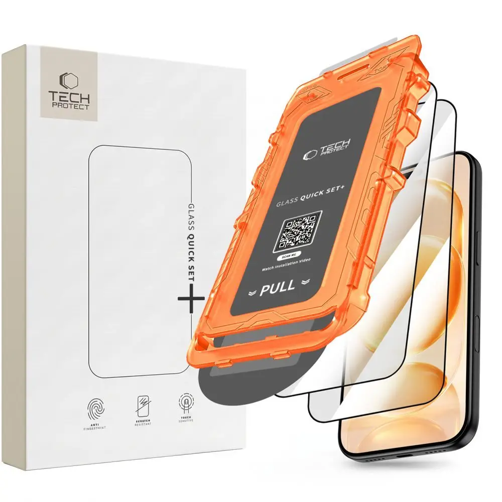 Tech-Protect Tvrzené sklo Quick Set+, iPhone 17 Pro / 18 Pro, černé, 2 kusy