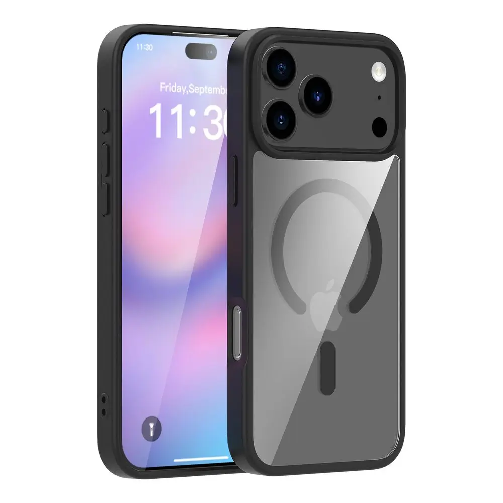 JP MagFit Clear MagSafe obal s N52 magnetem, iPhone 17 Pro Max, černý