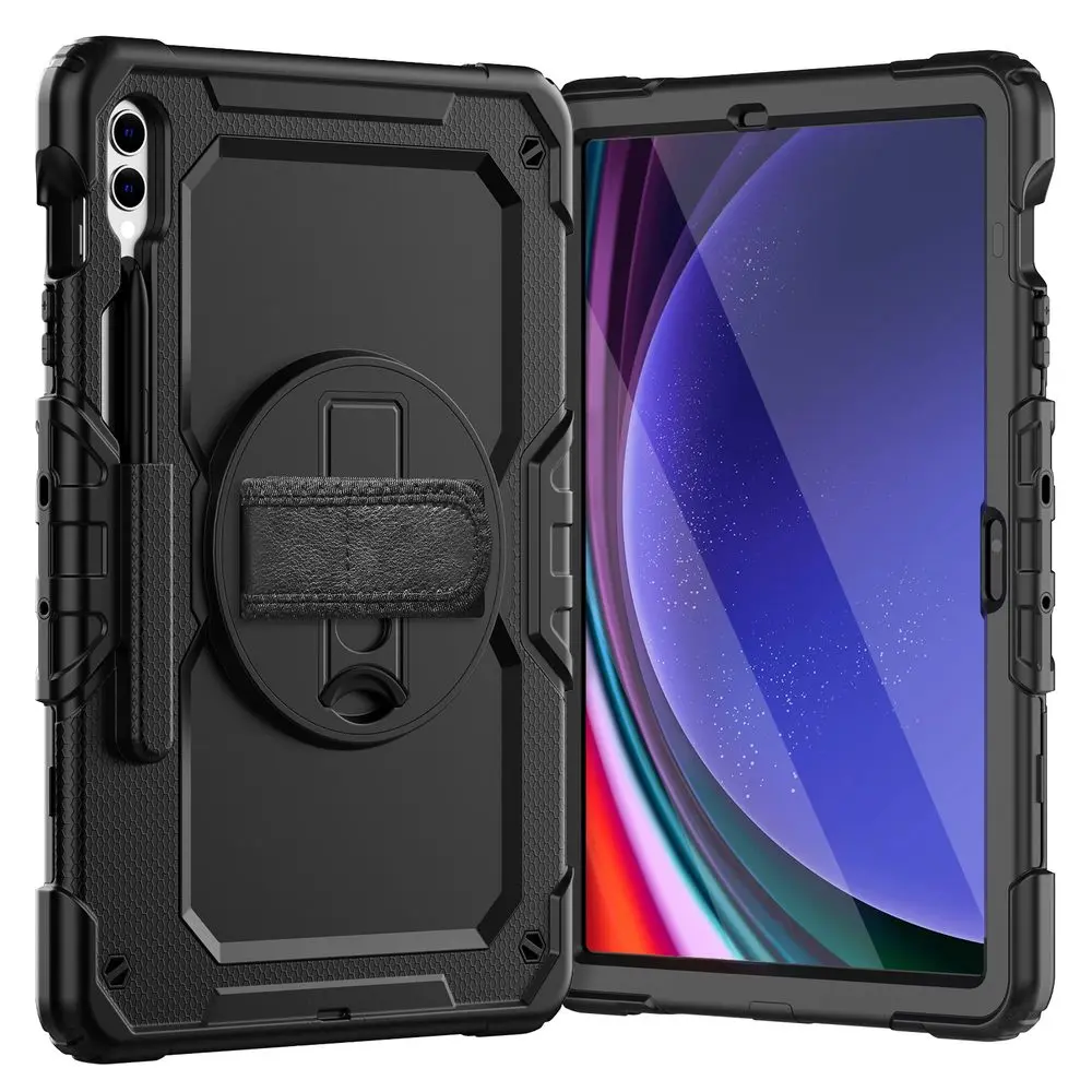 JP Solid360 obal na tablet, Samsung Tab S9+ Plus 12.4" (X810 / X816B), S9 FE+ Plus 12.4" (X610 / X616B), S10+ Plus 12.4" (X810 / X816B / X826B), černý