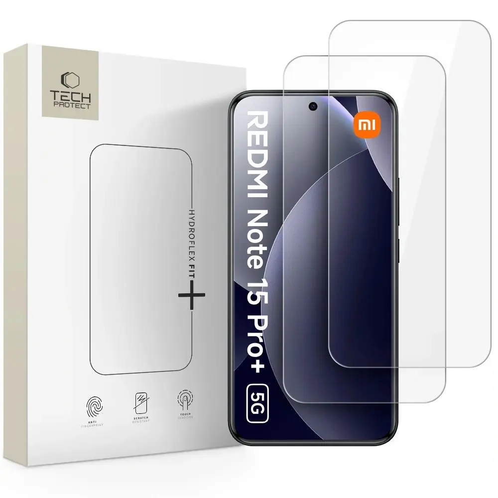 Tech-Protect Hydroflex Fit+, Hydrogelová fólie, Xiaomi Poco M8 Pro / Redmi Note 15 Pro Plus 5G, 2 kusy