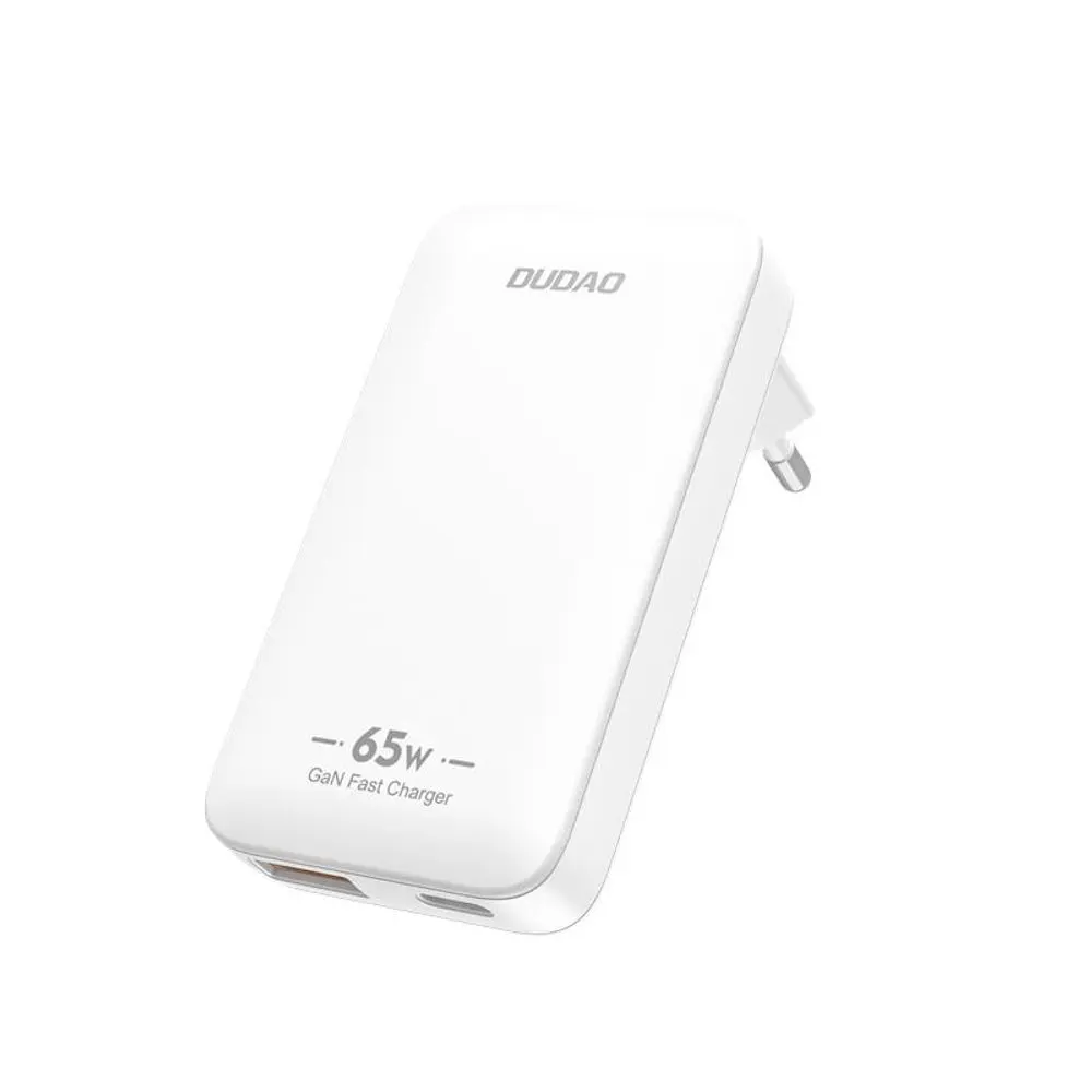 Dudao A65Q cestovní nabíječka USB-A + USB-C, 65W GaN PD, bílá