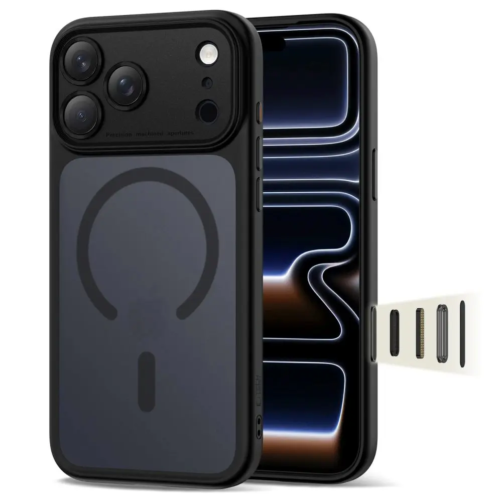 Tech-Protect MagPeak MagSafe CC, iPhone 17 Pro Max, černý matný
