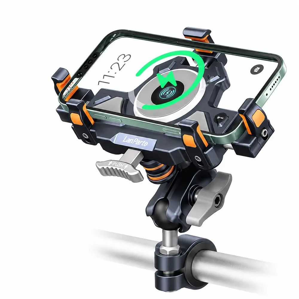 LanParte UBA-MC Motocyklový držák telefonu s bezdrátovým nabíjením 15 W