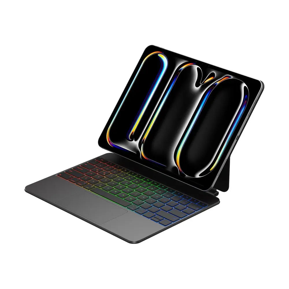 JP Magnetic Keyboard MK09 Aluminium pouzdro na tablet, iPad Pro 12.9, 2018 / 2020 / 2021 / 2022, iPad Air 13 2024 / 2025 / 2026, černé