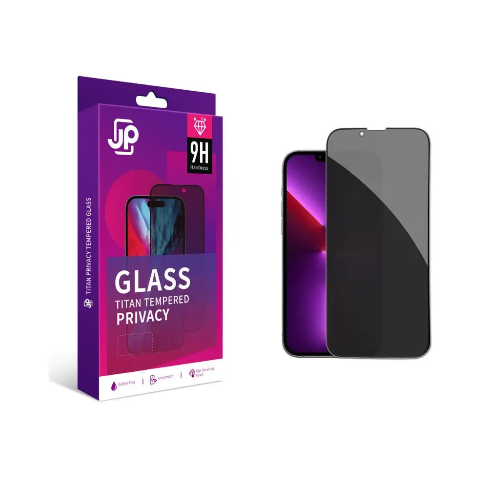 JP Titan Privacy extra odolné tvrzené sklo, iPhone 13 Mini, černé