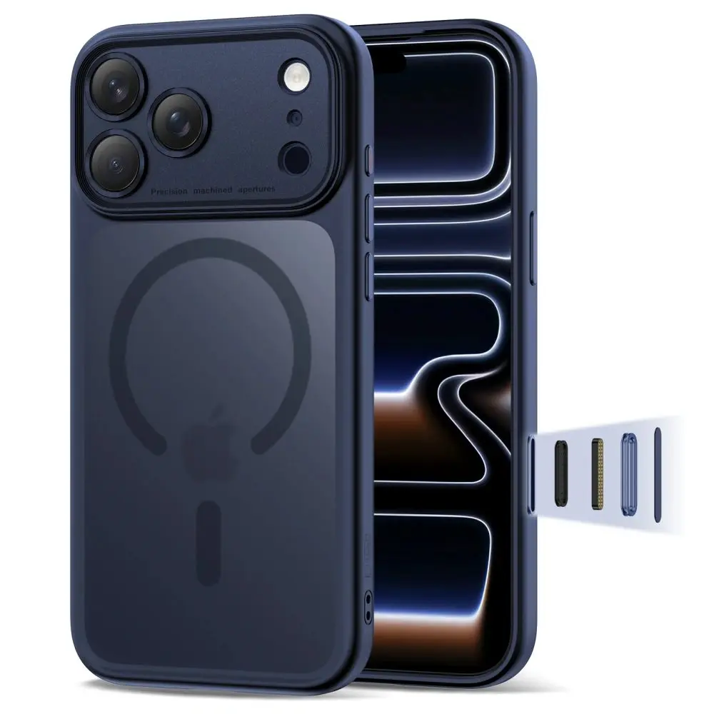 Tech-Protect MagPeak MagSafe CC, iPhone 17 Pro Max, tmavě modrý