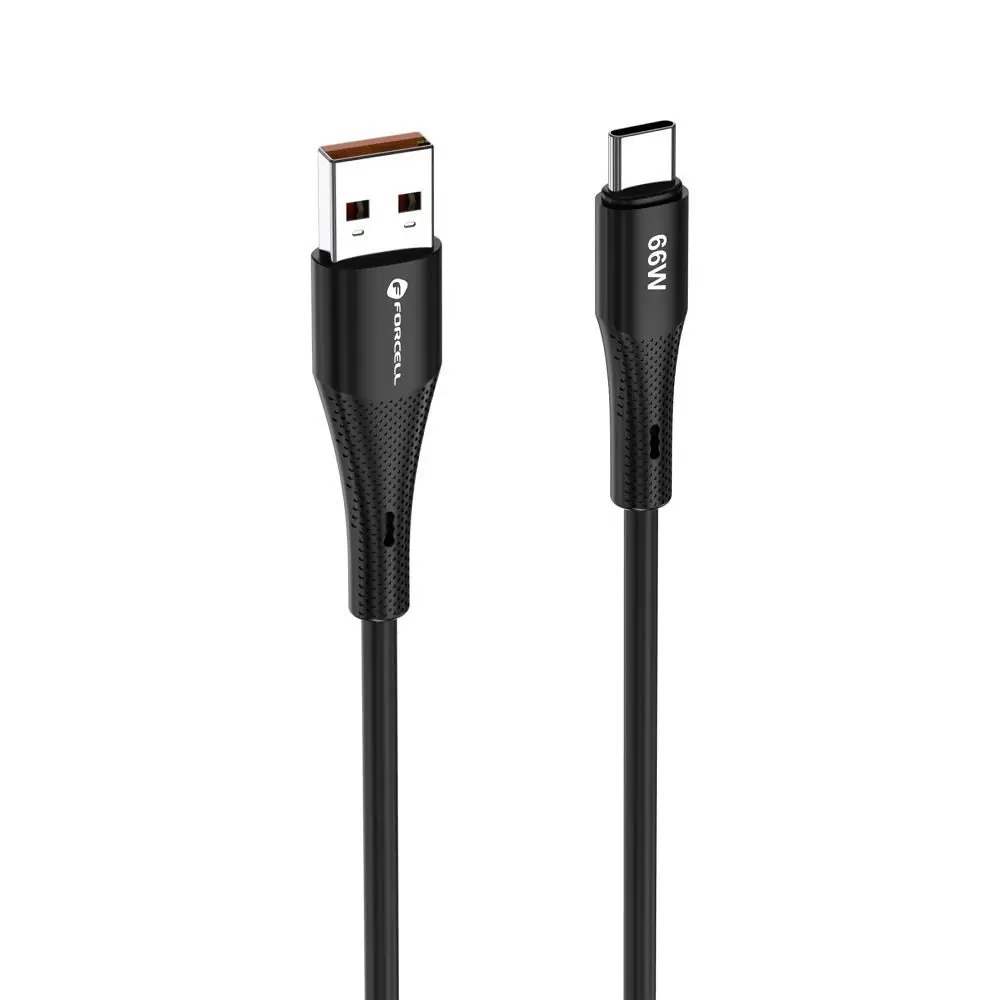 Forcell F-Energy kabel USB A - USB-C, QC4.0, 3A, 66W, 1 m, černý