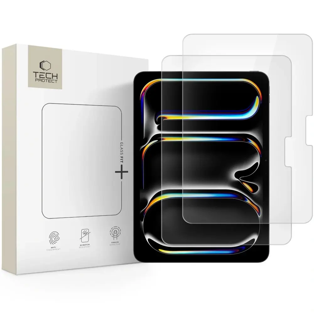 Tech-Protect Tvrzené sklo Glass Fit+, iPad Air 13” 1 / 2 / 2024 / 2025 / Pro 13 7 / 8 / 2024 / 2025 / 2026, 2 kusy