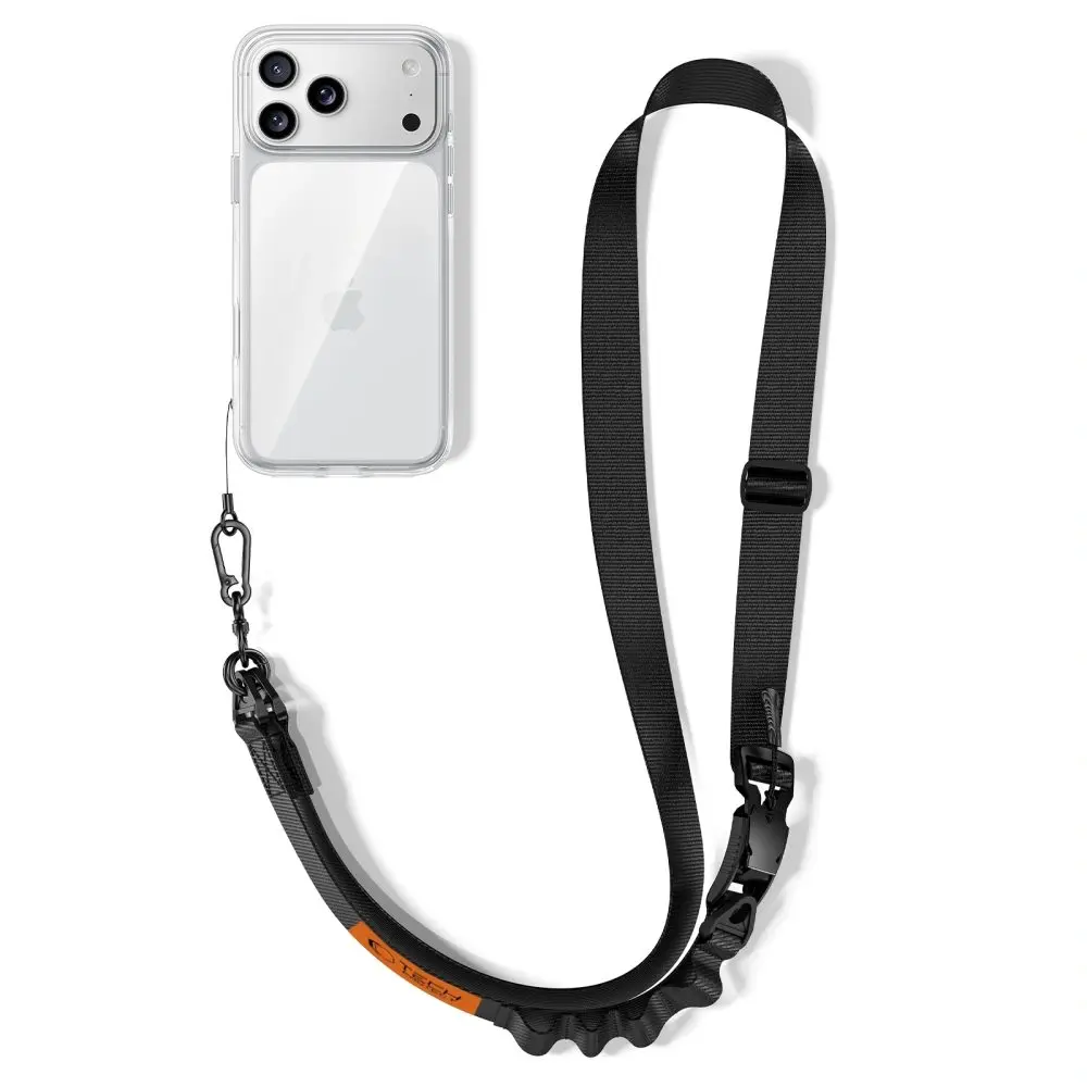Tech-Protect C9S Crossbody popruh, černý/oranžový