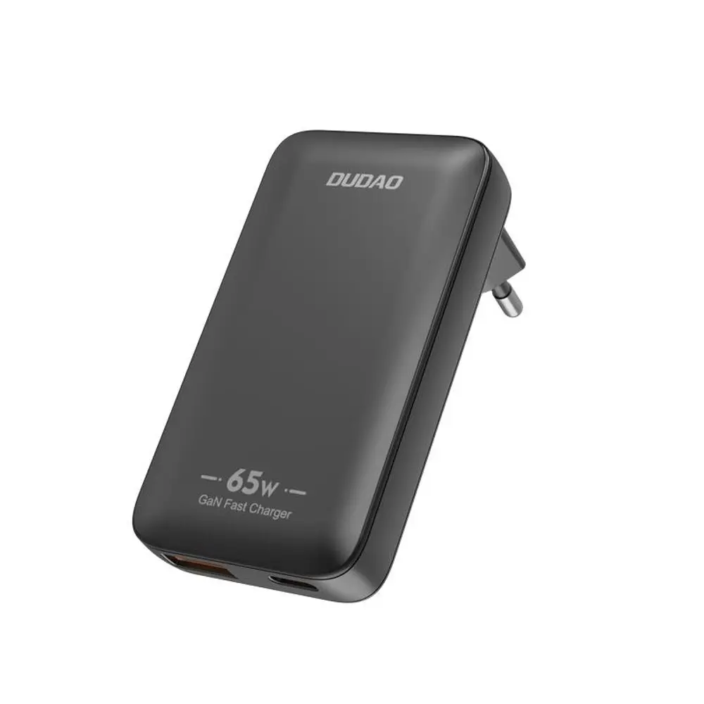 Dudao A65Q cestovní nabíječka USB-A + USB-C, 65W GaN PD, černá