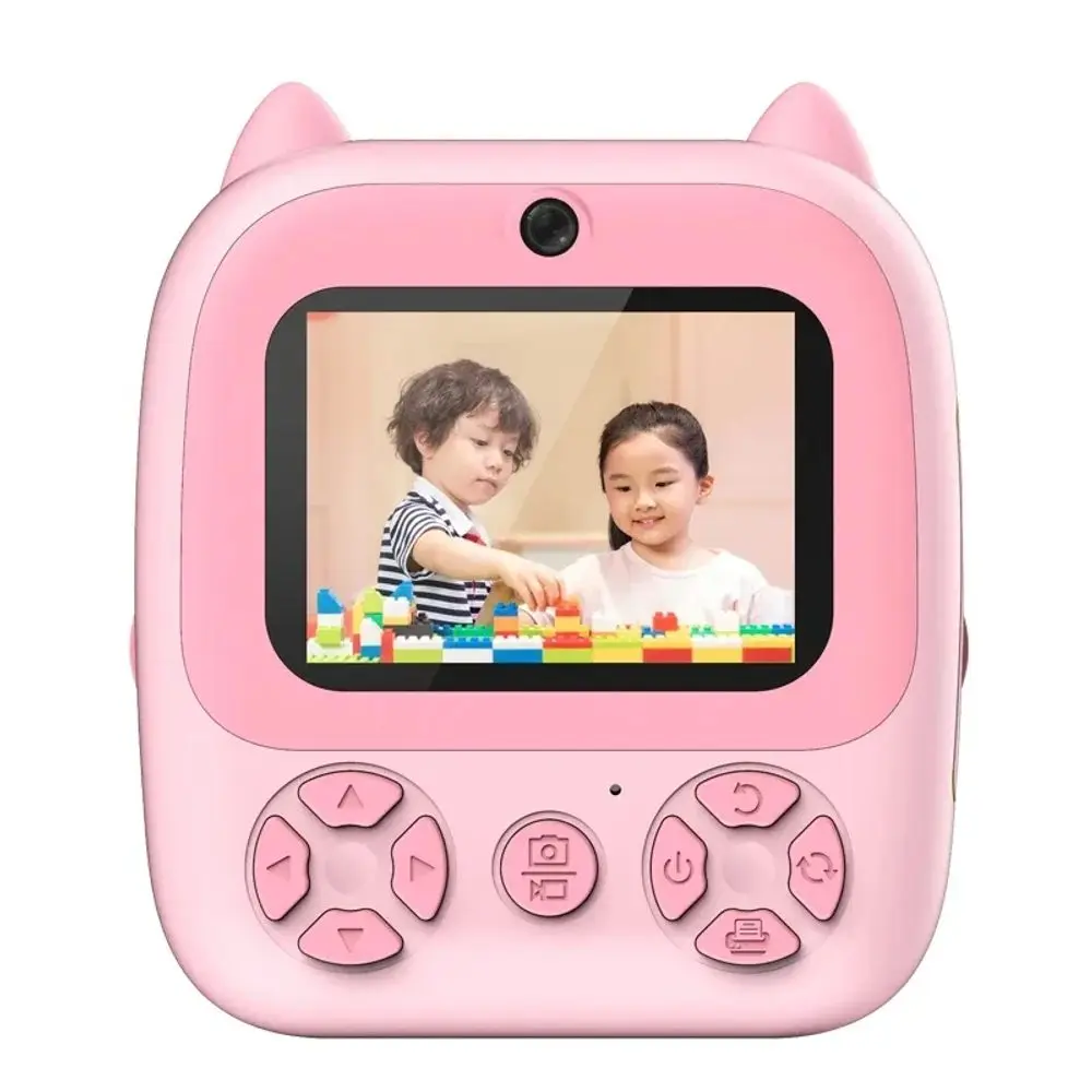 Digitální foto tiskárna 2v1 pro děti, růžová