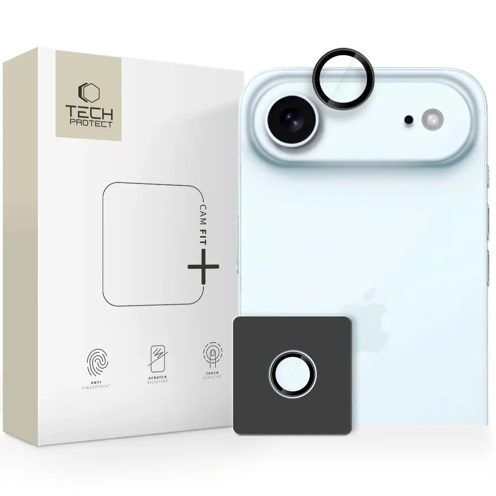 Tech-Protect Camring Fit+, sklíčko pro čočku fotoaparátu, iPhone Air, černé