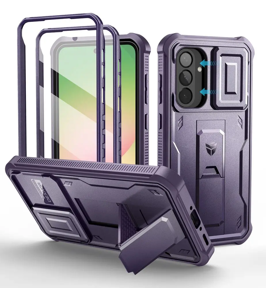 Dexnor 360 Kickstand Camprotector obal Samsung Galaxy A56, fialový
