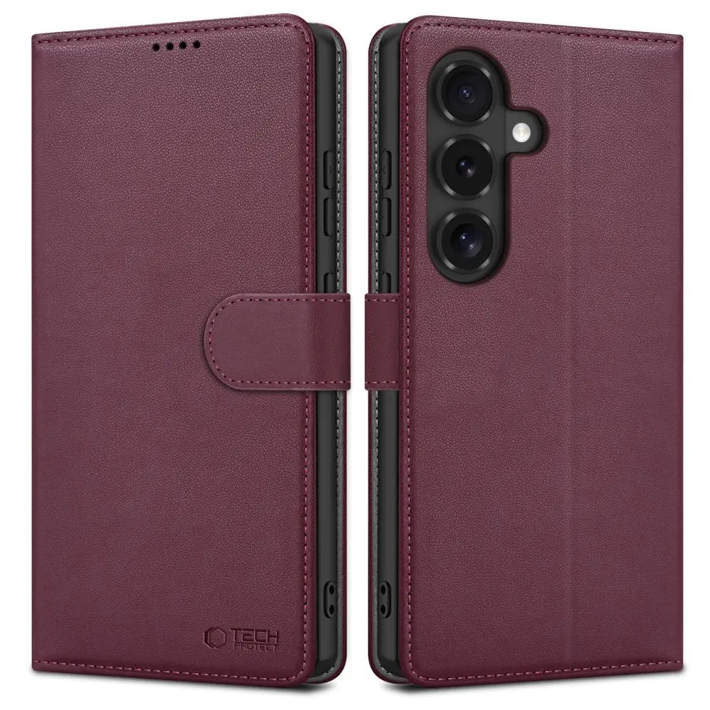 Tech-Protect Wallet pouzdro, Samsung Galaxy S26 FE, vínové