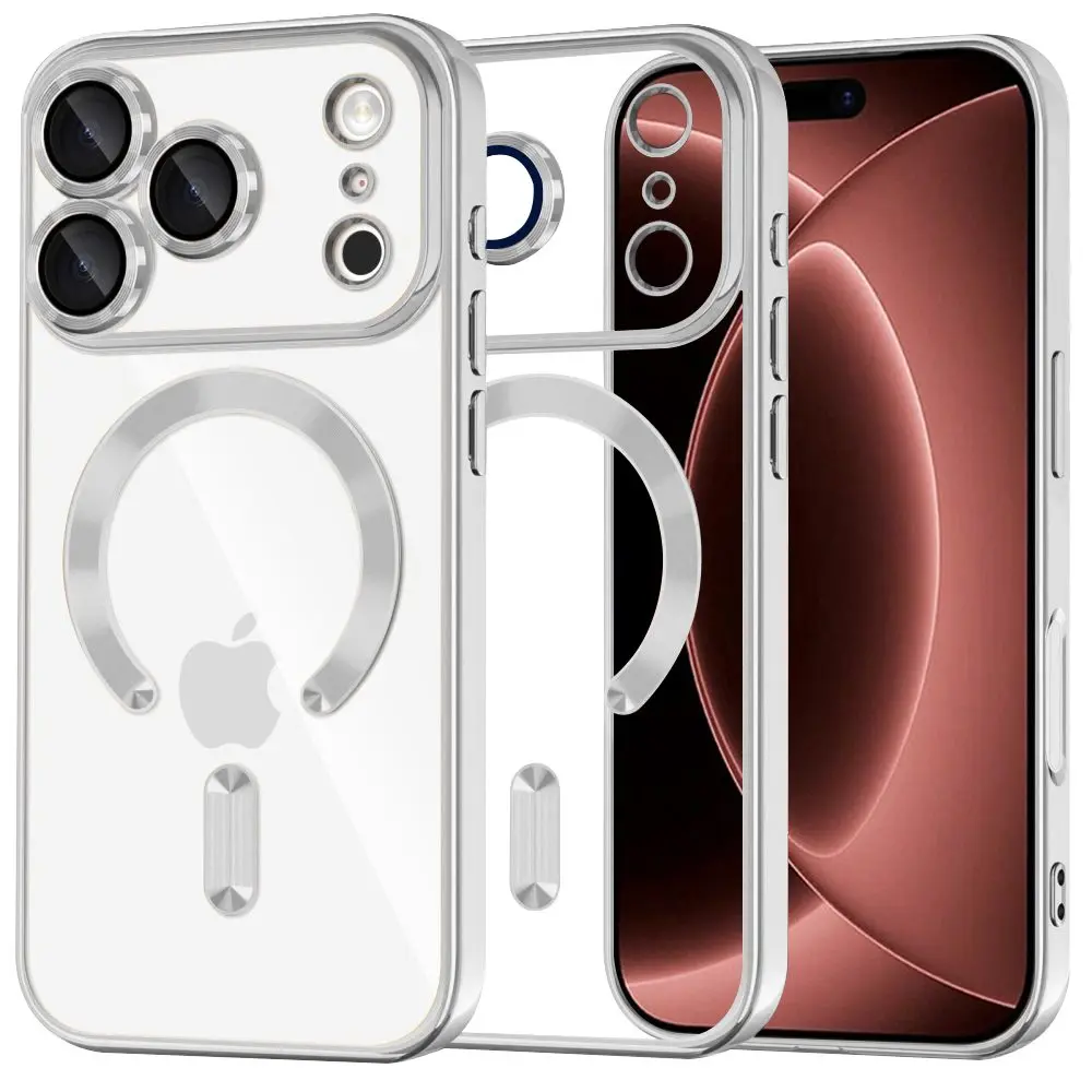 Techsuit Luxury Crystal MagSafe, iPhone 17 Pro Max / 18 Pro Max, stříbrný