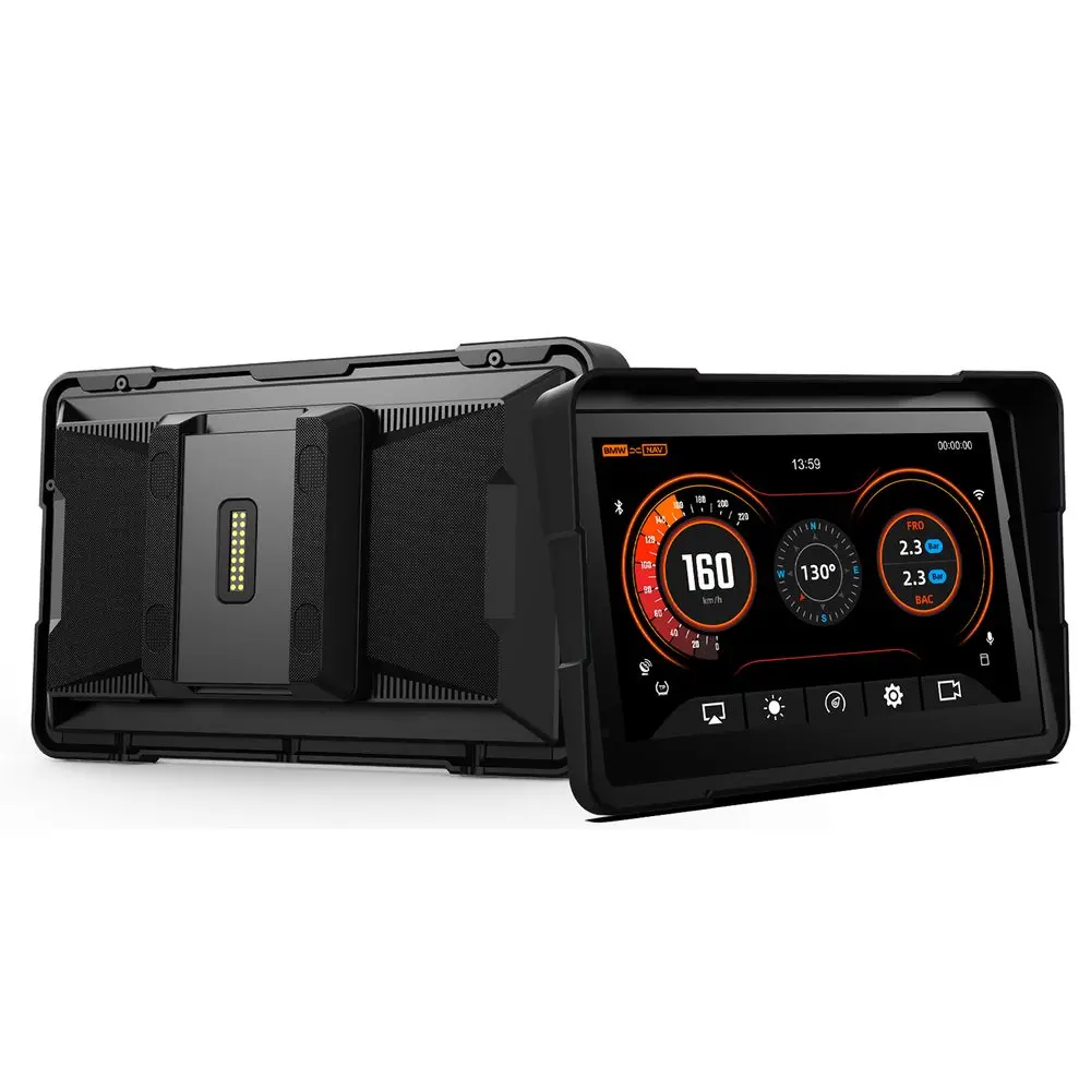 BMW Motorrad 7" IPS dotykový displej s bezdrátovým Apple CarPlay a Android Auto, CAN Bus daty, ovládáním Wonder Wheel, TPMS a 2 kamerami