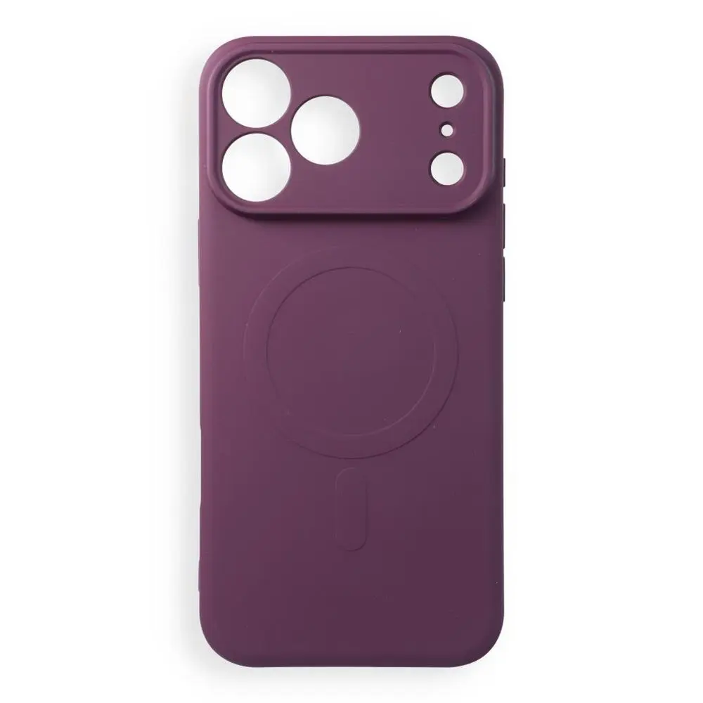 Obal Silicone Mag Cover s ochranou fotoaparátu, iPhone 17 Pro Max / 18 Pro Max, třešňový