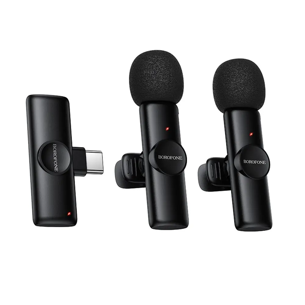 Borofone BFK16A Bezdrátový mikrofon USB-C, 2 kusy, černý