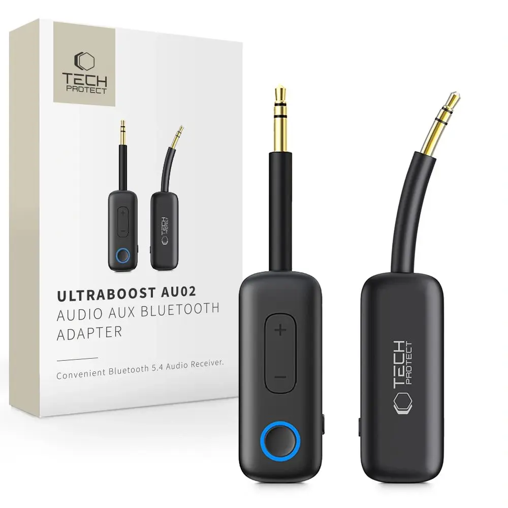 Tech-Protect UltraBoost AU02 audio adaptér AUX Bluetooth 5.4, černý