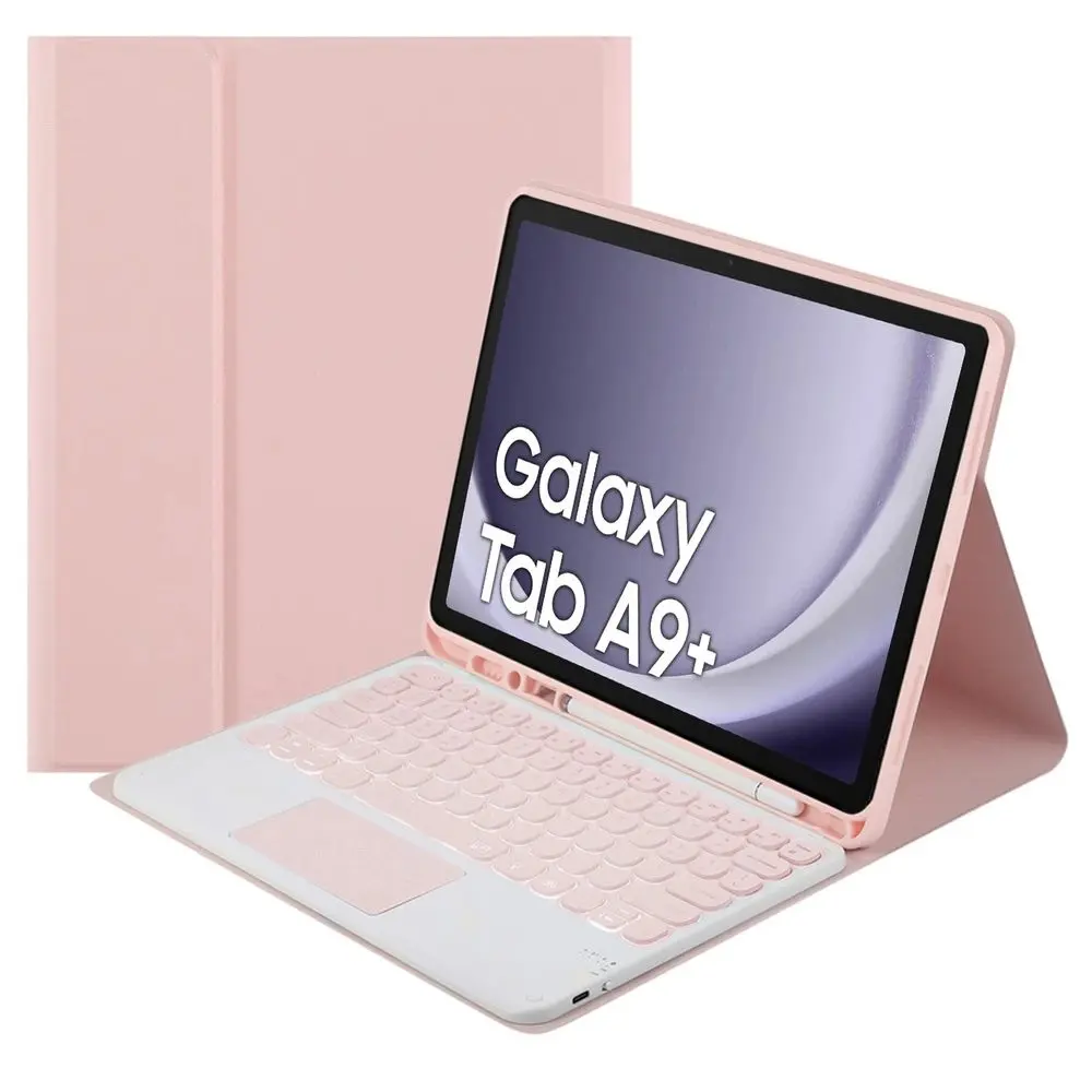 Pouzdro s Bluetooth klávesnicí pro Samsung Galaxy Tab A9 Plus, růžové