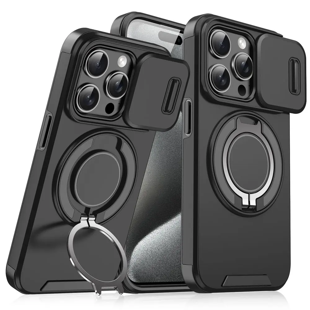 Camslide Stand obal, iPhone 15, černý