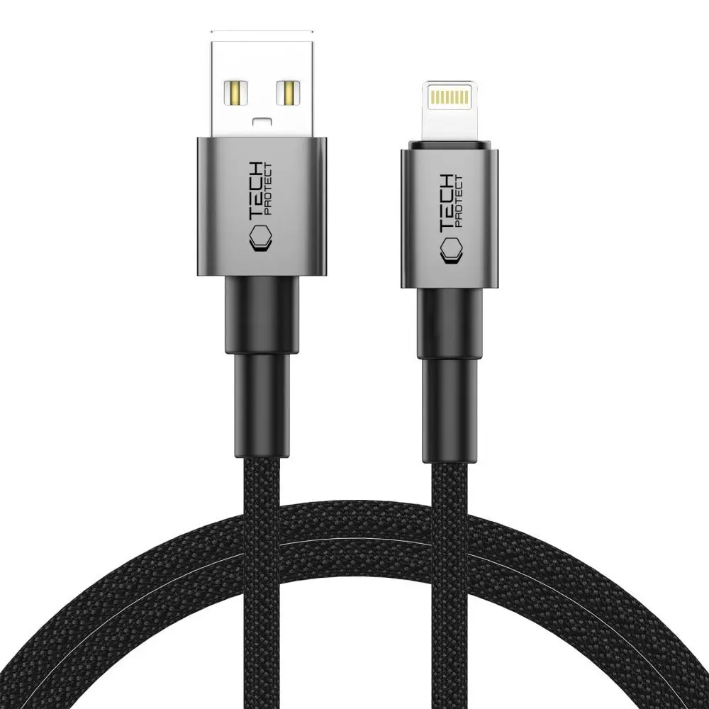 Tech-Protect UltraBoost DNA kabel Lightning, 15W/2,4A, 1m, šedý