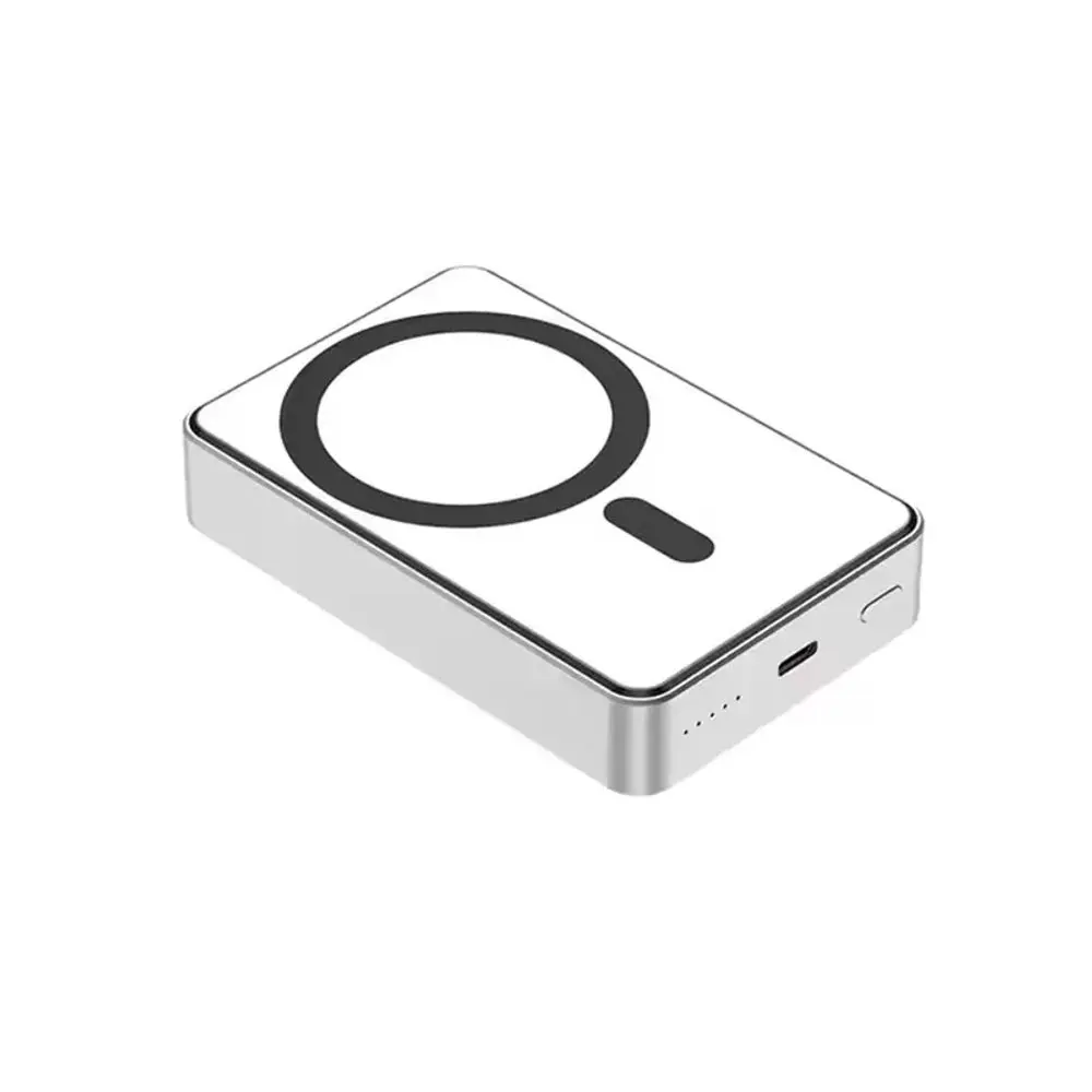 Aluminum Ultrathin Mini Magsafe bezdrátová Powerbanka, 10000mAh, 22,5W, bílá