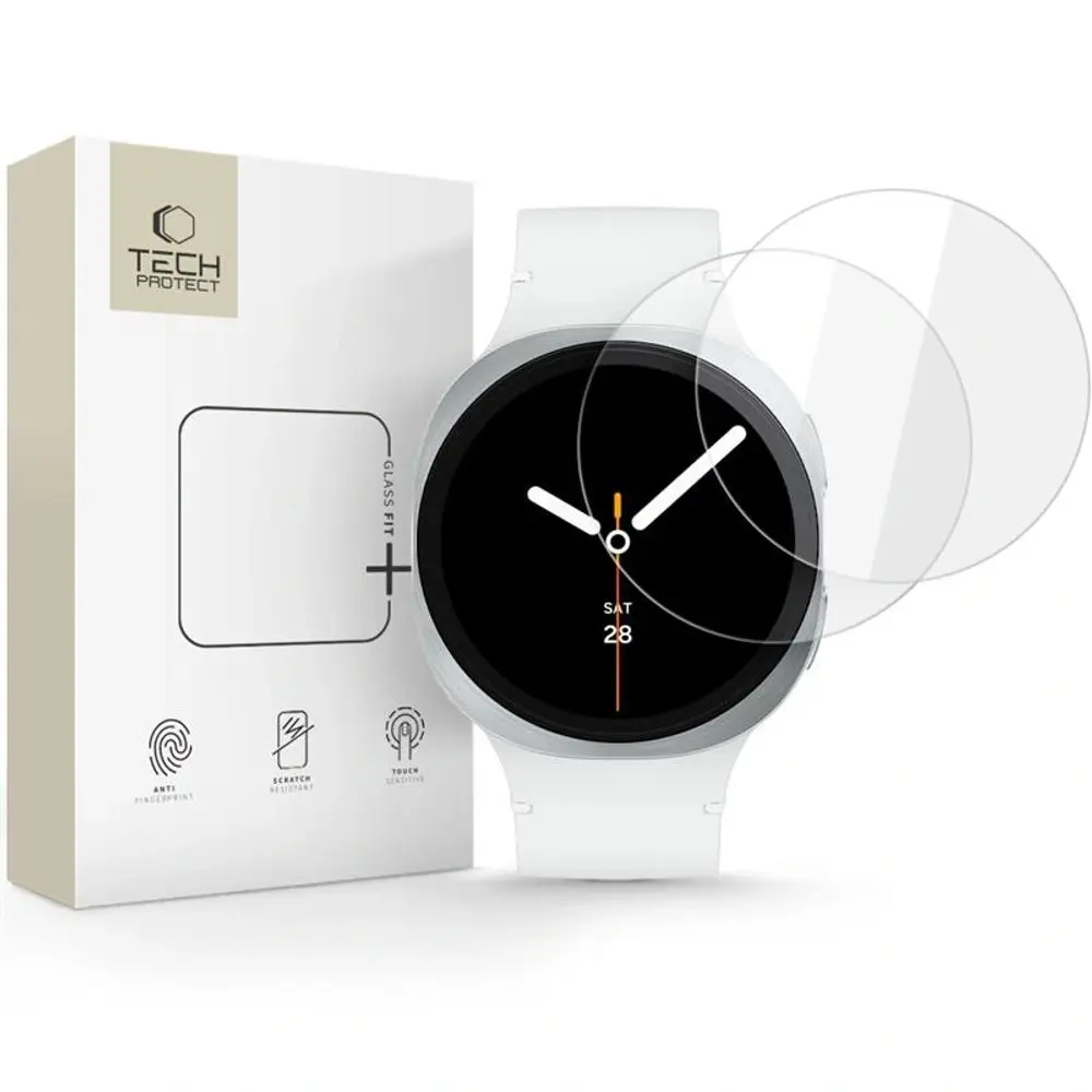 Tech-Protect Tvrzené sklo Glass Fit+, Samsung Galaxy Watch 8 (40 mm), 2 kusy