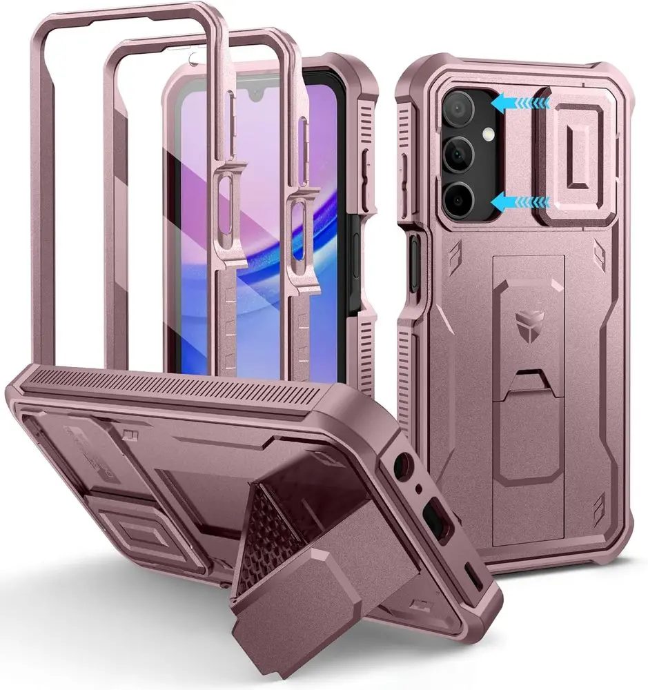 Dexnor 360 Kickstand Camprotector obal Samsung Galaxy A16, růžový