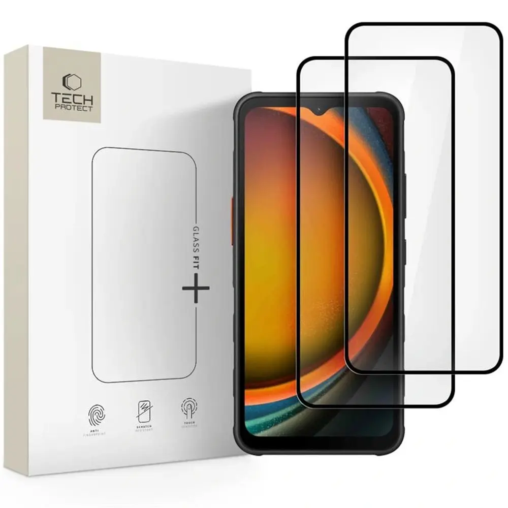 Tech-Protect Tvrzené sklo Fit+ Samsung Galaxy Xcover 7 / 7 Pro, černé, 2 kusy