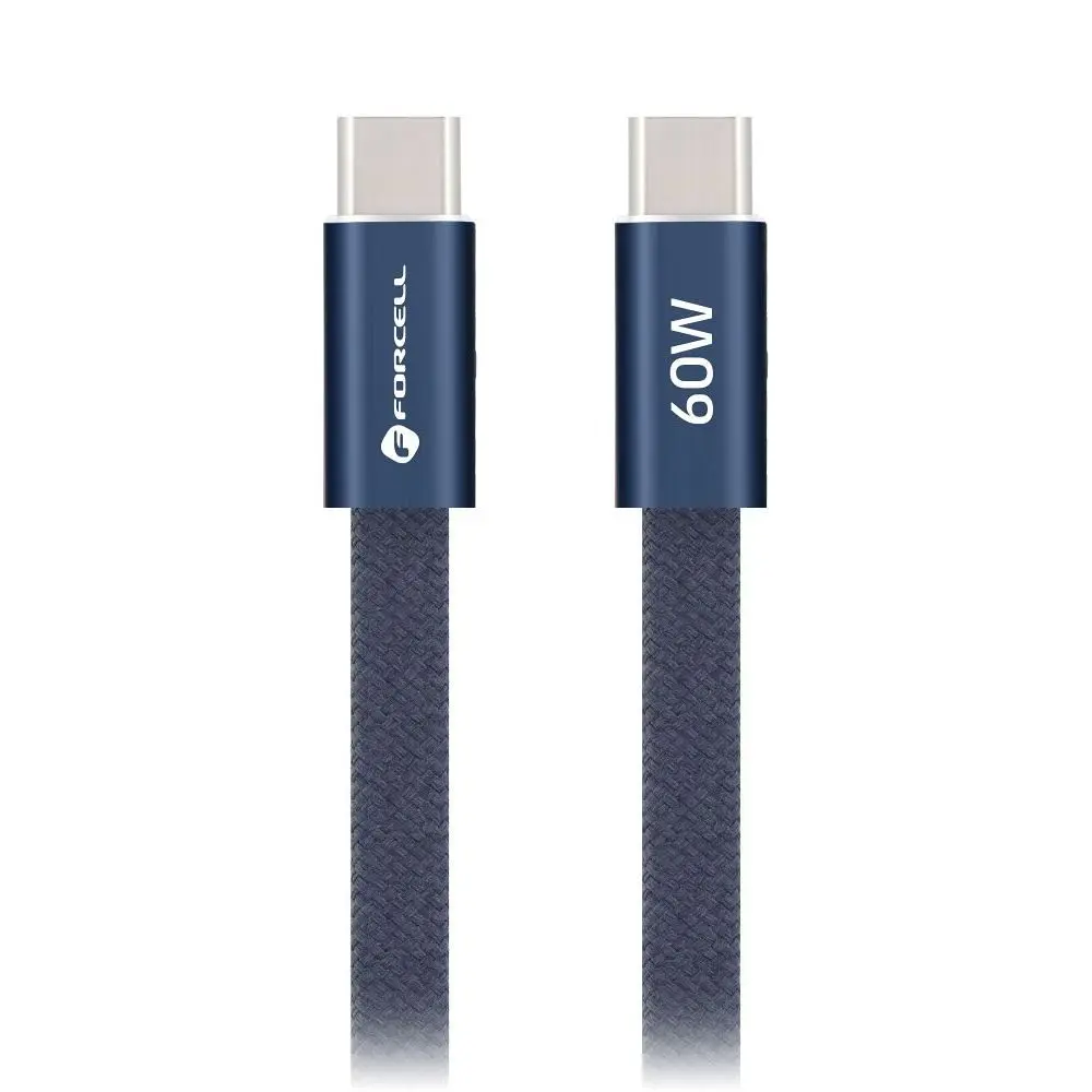 Forcell F-Energy kabel USB-C - USB-C, QC4.0, PD, 3 A, 60 W, 1,2 m, modrý