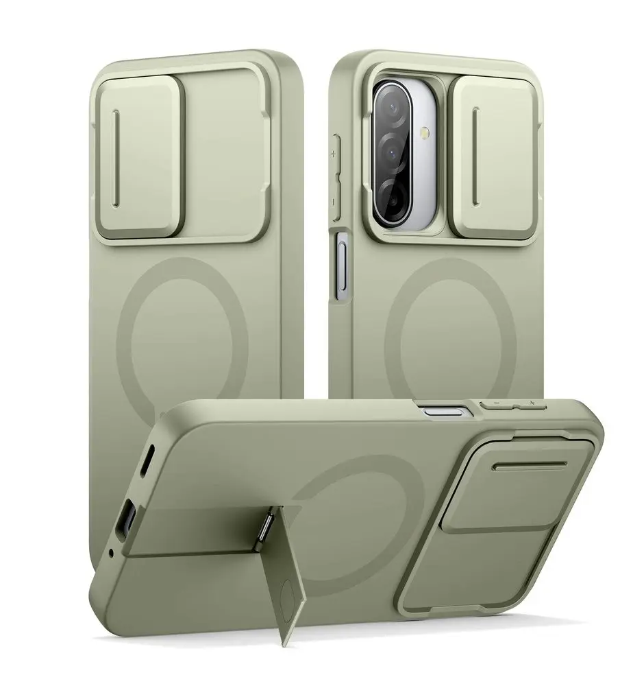 Suritch MagSafe Kickstand Camprotector obal Samsung Galaxy A17 / A26, zelený