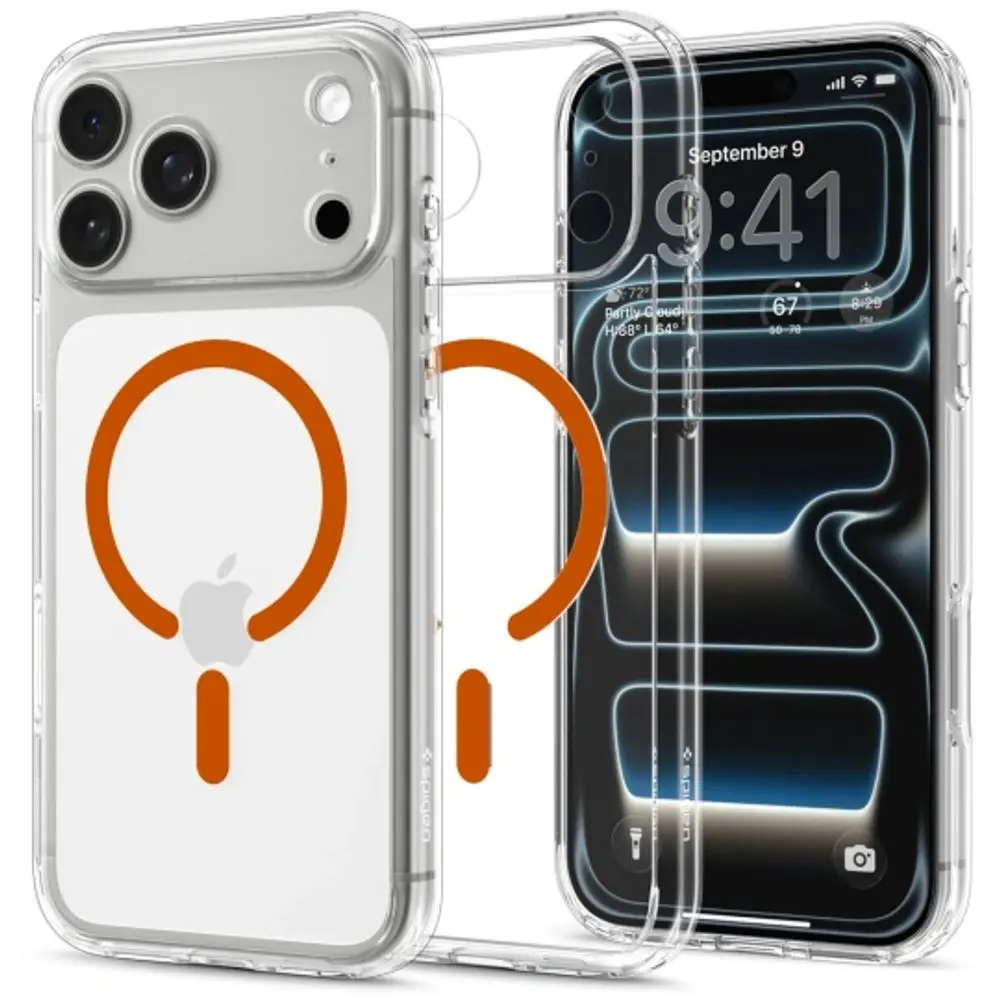 Spigen Ultra Hybrid Mag s MagSafe, iPhone 17 Pro / 18 Pro, oranžový