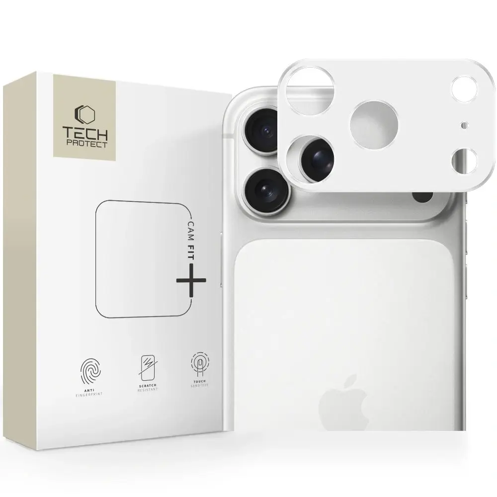 Tech-Protect Camalloy Fit+, ochranný kryt fotoaparátu, iPhone 17 Pro Max, stříbrný