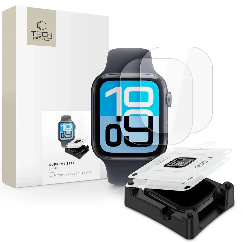 Tech-Protect Supreme set, Hydrogelová fólie, Apple Watch 4 / 5 / 6 / SE 1 / 2 / 3, 44 mm, 2 kusy