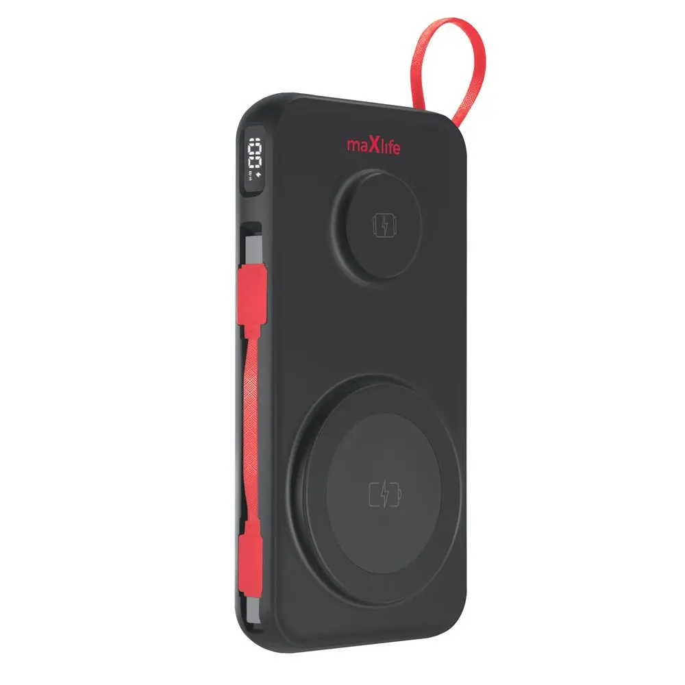Maxlife bezdrátová powerbanka 3v1 (MXPB-08), 10000 mAh, černá.