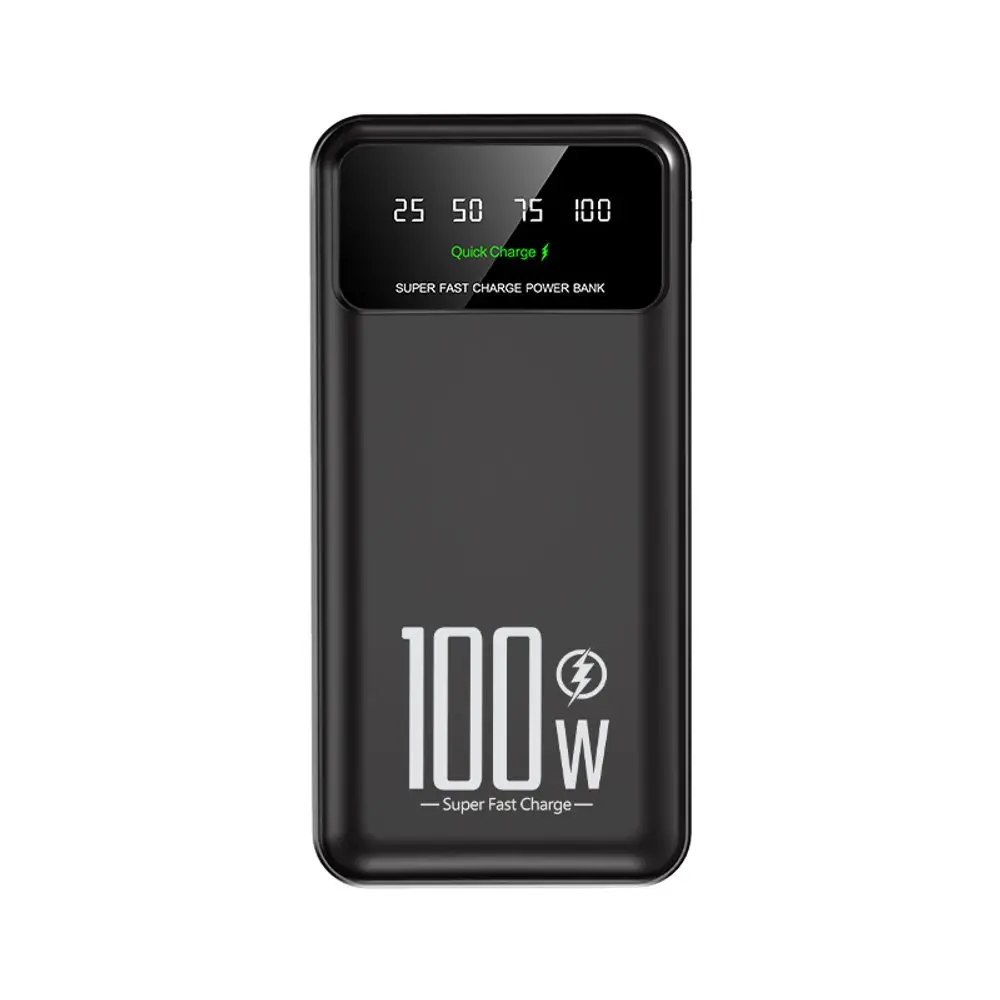 Powerbanka, 20000mAh, 100W Super Charge, QC3.0, s LED světlem, černá