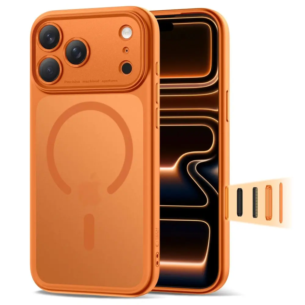 Tech-Protect MagPeak MagSafe CC, iPhone 17 Pro, oranžový