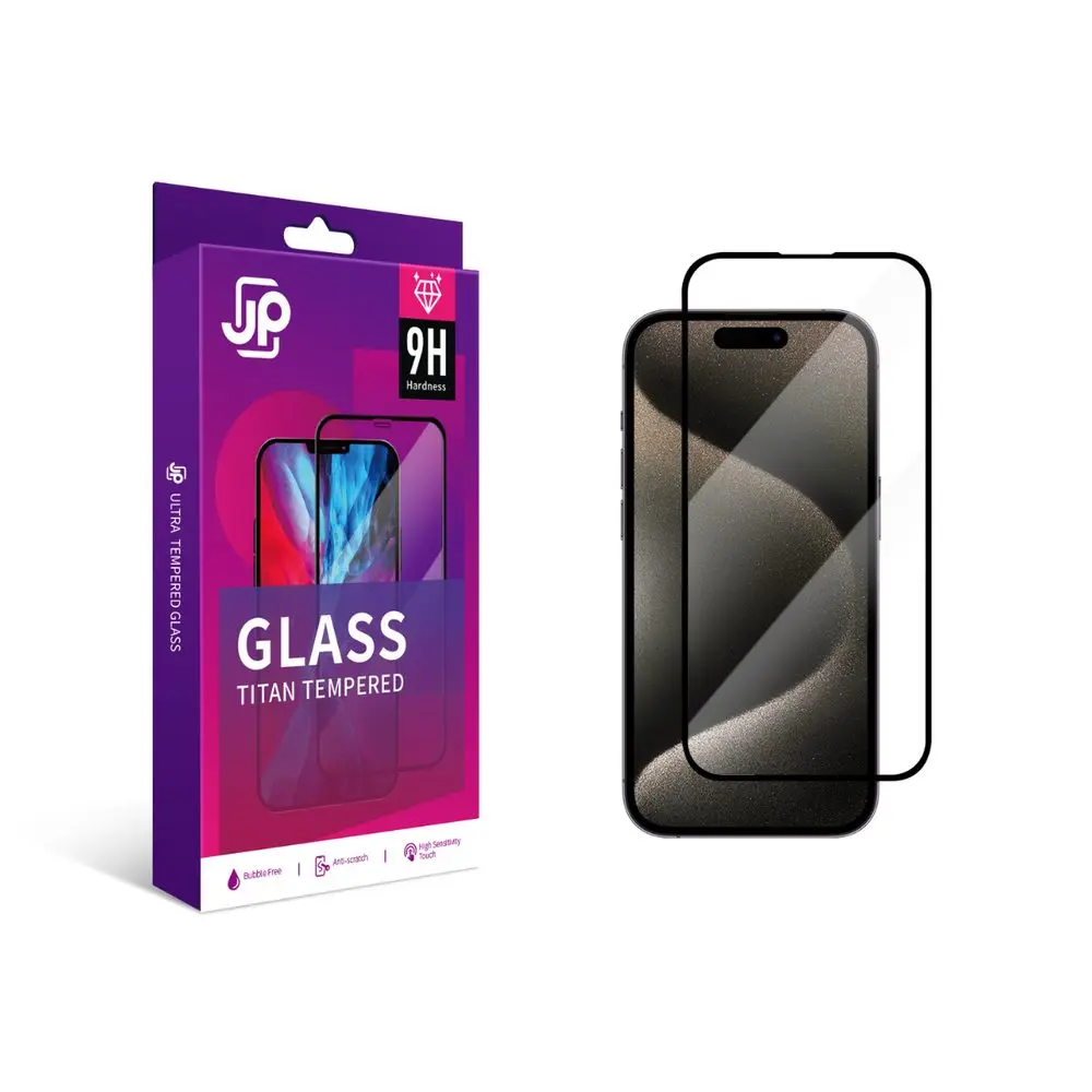 JP Titan extra odolné tvrzené sklo, iPhone Air, černé