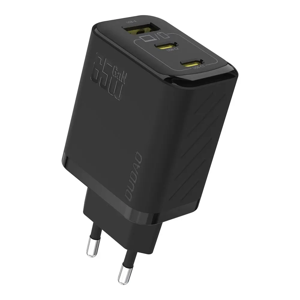 Dudao A29 nabíječka 2x USB-C + USB-A, 65W GaN, černá