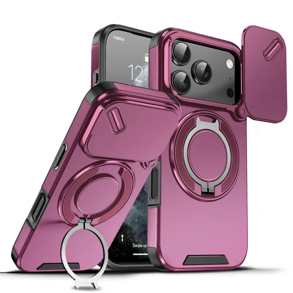 Camslide Stand obal, iPhone 18 Pro, vínový