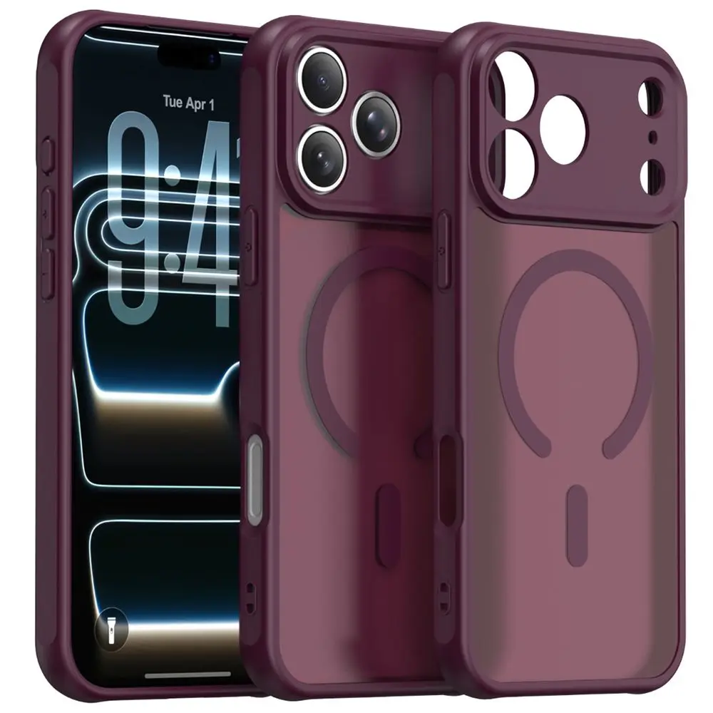 Techsuit - HaloFrost II MagSafe kryt pro iPhone 18 Pro / iPhone 17 Pro - tmavě červený