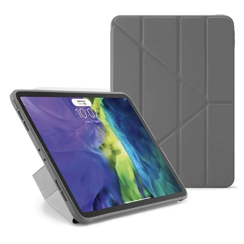 Pipetto Origami pouzdro, Apple iPad Pro 11 2018, iPad Air 4 10.9 2020 / Air 5 10.9 2022 / Air 6 11 2024 / Air 7 11 2025 / Air 8 11 2026, šedé