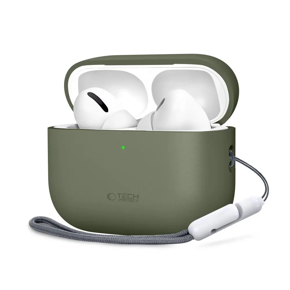 Tech-Protect Silikonové pouzdro, Apple AirPods Pro 3, zelené