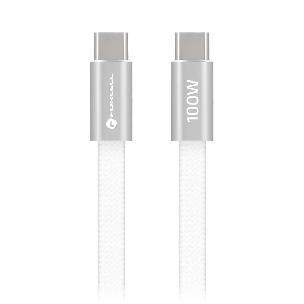 Forcell F-Energy kabel USB-C - USB-C, QC4.0, PD, 5A, 100W, 1,2 m, bílý